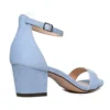 Blue Suede Short Heel Sandals for Women RA-155