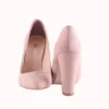 Beige Suede Chunky Heel Shoes for Ladies MA-023