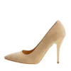 Beige Suede Round Toe Stiletto Pumps MA-021