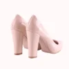 Beige Block Heel Pumps for Women MA-023