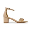 Beige Suede Short Heel Sandals for Women RA-155