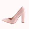 Beige Block Heel Pumps for Women MA-023
