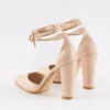 Beige Ankle Strap Heels for Women RA-040