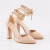 Beige Ankle Strap Heels for Women RA-040