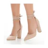 Beige Ankle Strap Heels for Women RA-040