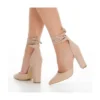 Beige Ankle Strap Heels for Women RA-040