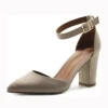 Beige Ankle Strap Party Pumps Women RA-062