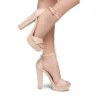 Beige Platform High Heel Sandals for Women RA-157