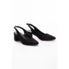 Black Thick Heel Ankle Strap Dress Shoes MA-028