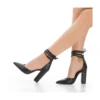 Black Ankle Strap Heels for Women RA-040