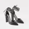 Black Ankle Strap Heels for Women RA-040