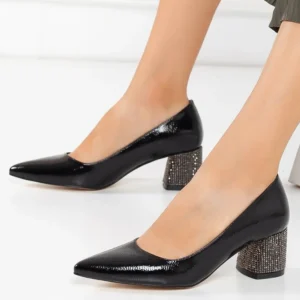 Alternative view of Black Evening Low Heel Dress Shoes Women MA-048