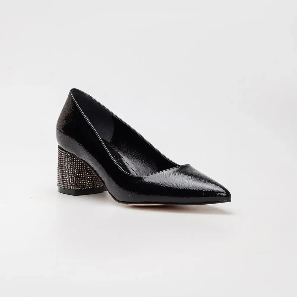 Black Evening Low Heel Dress Shoes Women MA-048
