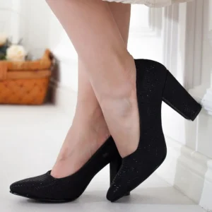Black Low Heel Dress Shoes Women MA-024