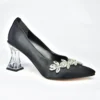 Black Rhinestone Low Heel Wedding Shoes RA-050