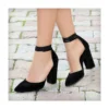 Black Suede Ankle Strap Heels for Women RA-040
