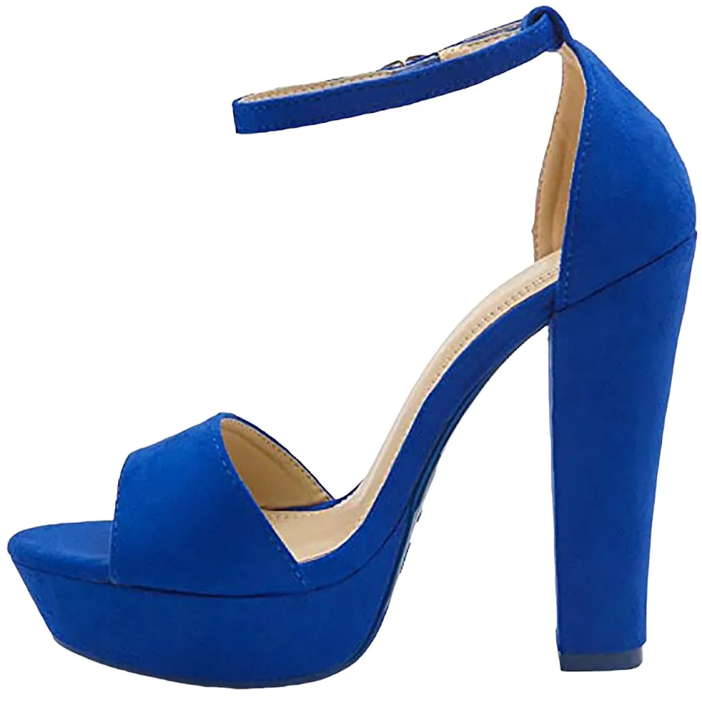 Blue Platform High Heel Sandals for Women RA-157