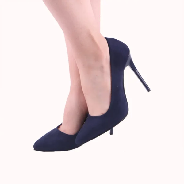 Blue Suede Round Toe Stiletto Pumps MA-021
