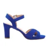 Blue Ankle Strap Strappy Chunky Heel Sandals