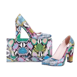 Blue Dress Shoe and Bag Set for Wedding