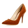 Brown Suede Round Toe Stiletto Pumps MA-021