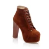 Brown Suede Platform Lace up Ankle Boots
