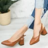 Brown Ankle Strap Block Heel for Women MA-028