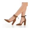 Brown Ankle Strap Heels for Women RA-040