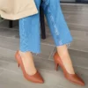 Brown Low Heel Pumps for Women MA-017