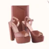 Brown Platform Shoes and Bag Set for Women MA-027