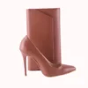 Brown Stiletto Shoes and Bag Set for Women MA-021