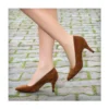 Brown Suede Low Heel Pumps for Women MA-017