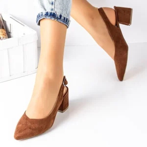 Brown Thick Heel Ankle Strap Dress Shoes MA-028