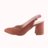 Brown Thick Heel Ankle Strap Dress Shoes MA-028