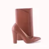 Brown Thick Heel Shoes and Bag Set for Women MA-023