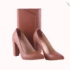 Brown Thick Heel Shoes and Bag Set for Women MA-023