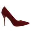 Burgundy Suede Round Toe Stiletto Pumps MA-021