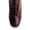 Burgundy Shiny Platform Lace up Ankle Boots