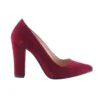 Burgundy Suede Chunky Heel Shoes for Ladies MA-023