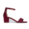 Burgundy Suede Short Heel Sandals for Women RA-155