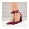 Burgundy Ankle Strap Heels for Women RA-040