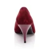 Burgundy Suede Low Heel Pumps for Women MA-017