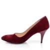 Burgundy Suede Low Heel Pumps for Women MA-017