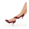 Burgundy Suede Low Heel Pumps for Women MA-017