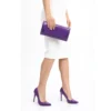 Purple Stiletto Shoes and Bag Set for Women MA-021