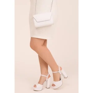White Platform Shoes and Bag Set for Women MA-027