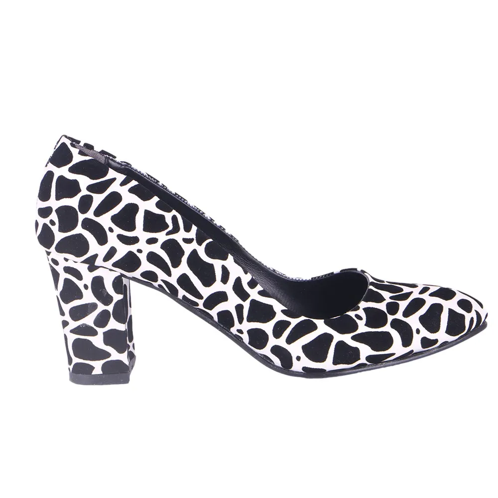 Dalmatian Low Heel Shoes and Clutch Bag Set