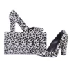 Dalmatian Block Heel Shoes and Clutch Bag Set for Wedding