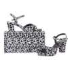 Dalmatian Thick Heel Shoes and Clutch Bag Set