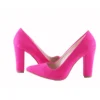Fushcia Suede Chunky Heel Shoes for Ladies MA-023